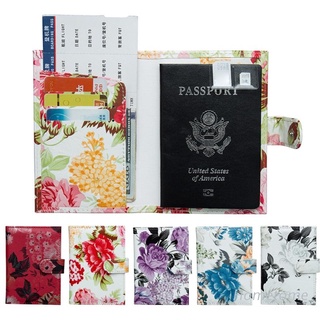 casa multi color peonía flor impresión pasaporte cubierta cartera de cuero pasaporte titular de la tarjeta con ranuras de tarjeta rfid bloqueo de viaje cartera de identificación de la tarjeta cubierta caso portátil bolsa de tarjeta