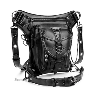 [FENTEER1] Steampunk bolsa de cintura hombres mujeres Retro negro bolsas de mensajero cadera pierna bolsa bolsa
