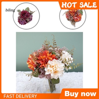 Bl* decoración de tela flor fácil cuidado flor Artificial dalia forma decoración de boda