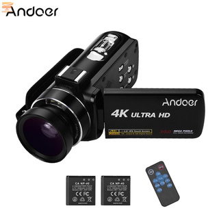 Lapt Andoer 4K Ultra HD portátil DV cámara de vídeo Digital profesional CMOS Sensor videocámara con lente de gran angular 0.45X con (1)