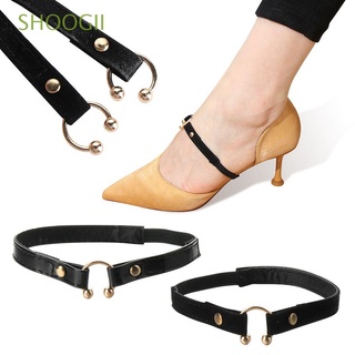 shoogii mujeres tobillo zapato cinturón de metal punta antideslizante correas paquete cordones decoraciones accesorios zapatos banda al por mayor tacones altos sosteniendo