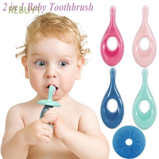 Rebuy1 cepillo De dientes De silicón flexible con dibujo 2 en 1 Para limpieza De Dos/Multicolorido
