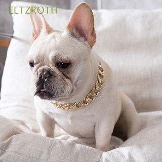 eltzroth sin decoloración perro cadena de oro galvanoplastia perro collar collar de gato moda para bulldog francés mascota accesorio cachorro pequeño perro premium mascota cadena/multicolor