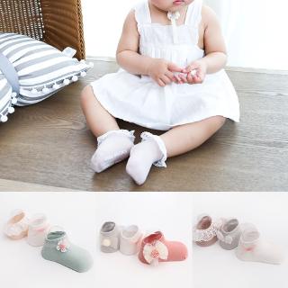 3 Pares Calcetines de Bebé Recién Nacido 100% Algodón Calcetines Antideslizante para Niñas Pequeñas
