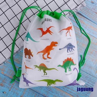 mochila escolar infantil no tejida con cordón estampado dinosaurio