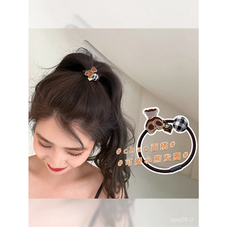 insInfluenciador en línea coreano oso lindo cuerda para el cabello todas las bolas de goma accesorios para el cabello Simple Cola de Caballo Anillo para el cabello chica