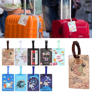 MILKBOLLL World Map Card Holder Silicone Suitcase Label Luggage Tag Travel Travel Accessories Name Label Baggage Holder Boarding ID
