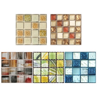 20 unids/set diy impermeable autoadhesivo 3d pegatinas de pared mosaico azulejo adhesivo