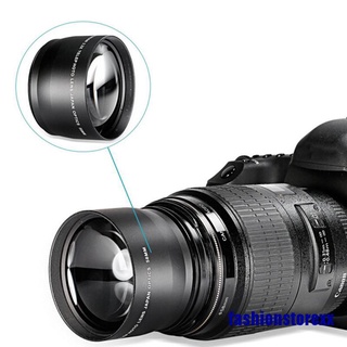 58 mm 2.0x lente de teleobjetivo profesional+paño de limpieza para canon nikon sony pentax (1)