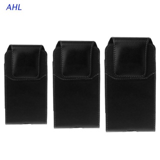ahl universal negro funda de cuero cinturón clip bolsa de teléfono vertical bolsa de cintura para iphone samsung huawei xiaomi accesorios celulares (1)