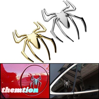 themtion hot spider shape universal auto calcomanía 3d coche pegatinas nuevo emblema plata/oro insignia metal cromo/multicolor