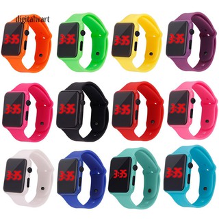 dg reloj de pulsera electrónico led deportivo de color sólido con correa de goma cuadrada para niños (1)