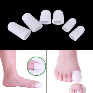 [cod] 2 piezas de silicona gel tubo vendaje del dedo del pie protectores de pies alivio del dolor cuidado de los pies caliente