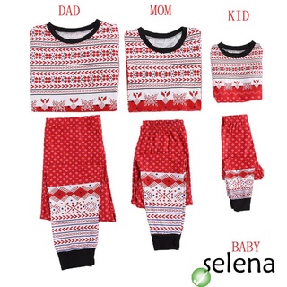 Hitpop-matching navidad familia pijamas conjunto de manga larga impresión Tops + pantalones padre-hijo ropa