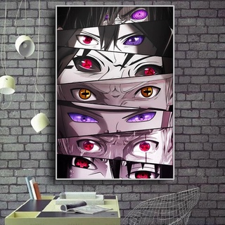 Anime Naruto Póster Personaje Ojos Lienzo Pintura Mural Pared Imagen Sala De Estar Cuadros Decoración (1)