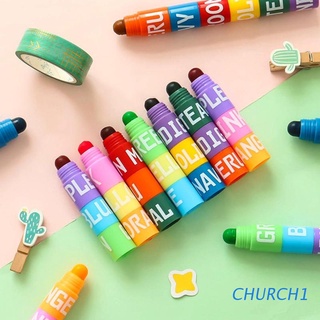 church 6 colores creativo costura marcador marcador de color fluorescente graffiti pluma