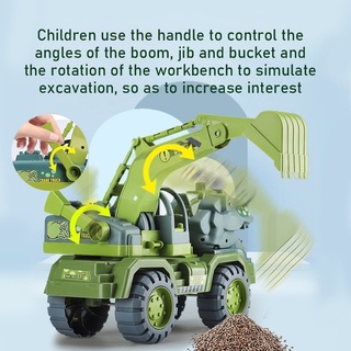 Grandes dinosaurios de ingeniería camiones juguetes de los niños excavadoras de volcado camiones grúas coches juguete anti-gota coche de juguete (9)