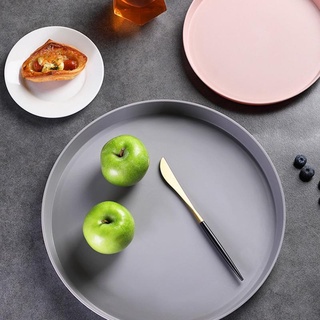 Hogar sala de estar taza de agua bandeja de plástico plato de cena redonda mesa de comedor mesa de comedor bandeja de caramelo (5)