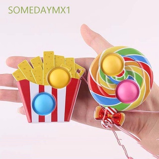 Somedaymx1 juguete Anti estrés/juguete Autismo Need/juguete Fidget/helado/juguete de silicón arcoiris/juguete Pirulito Squeeze (1)