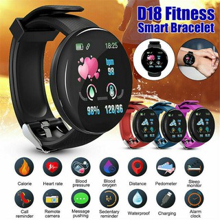 D18 reloj inteligente Bluetooth deportivo con Monitor De presión arterial tarjeta sanguínea/frecuencia cardíaca (1)