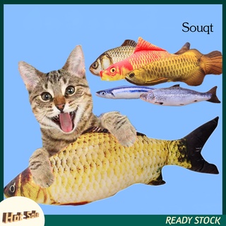 Sqm mascota gatos de felpa Artificial en forma de pez Catnip Dental cuidado de los dientes limpio juguete de masticación