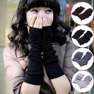 fabiola otoño sin dedos guantes elásticos brazo crochet mujeres moda negro calentadores unisex largo/multicolor