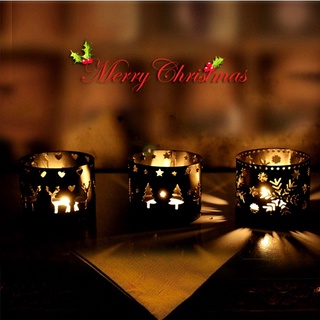 1 pza portavelas de hierro hueco creativo patrón de navidad serie recta portavelas decoración de fiesta [jane eyre] (3)