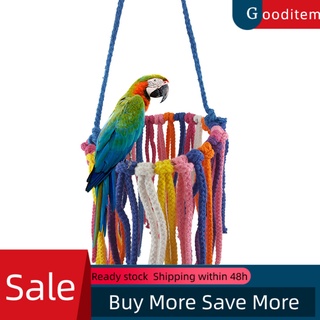 gooditem colorido mascota pájaro juguete loro masticar colgando columpio cuerda cacatúa nido decoración