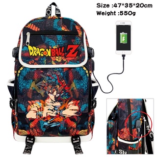 Dragon Ball Z Saiyan Goku Anime De Dibujos Animados De Nylon Impermeable A Todo color Estudiante Mochila Usb Puerto De Carga De Gran Capacidad Bolsa Escolar Para Niños Y Niñas