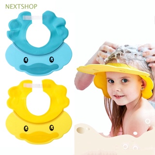 nextshop - gorro de baño para niños pequeños, impermeable, proteger los ojos, orejas, gorro de silicona, champú ajustable, multiusos, escudo de lavado de pelo, multicolor