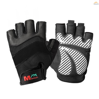 Guantes de medio dedo ajustables dedo corto Fitness guantes antideslizantes transpirables guantes para hombres mujeres (1)