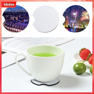 IDEIVE 10pcs Durable Mug Mat Car Accessories Cup Holder Pad Car Coasters Thermal Transfer for Living Room Kitchen DIY Pattern Neoprene Material Blank Sublimation