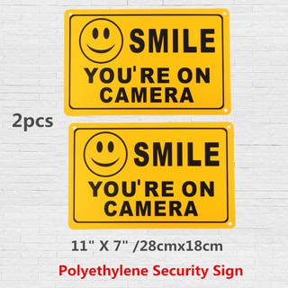 Sonrisa usted está en la cámara amarillo negocio de seguridad signo CCTV Video vigilancia