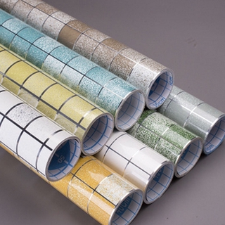 1 rollo de mosaico impermeable a prueba de aceite papel de pared autoadhesivo azulejo de papel de aluminio pegatina para el hogar cocina decoración