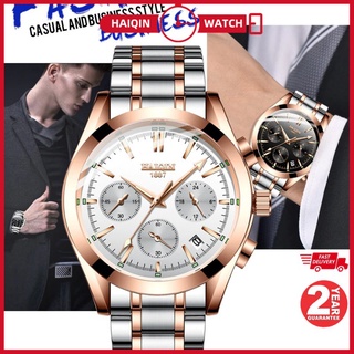 [2 Años de garantía]Haiqin Relojes deportivos/Mliltary/oro reloj de pulsera hombres Relojes de cuarzo Relojes de lujo Hombre reloj de pulsera Haiqin8703 Jam Tangan