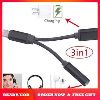USB-C Tipo A 3,5 Mm Aux Cable De Carga De Audio Adaptador Divisor De Auriculares Jack