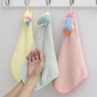 Face Towel Skin-friendly Fadeless Coral Fleece Fluffy Hanging Hands Towel for Home