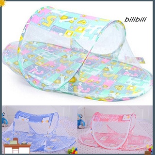 bilibili - cama de bebé portátil con estampado floral, forma de barco, plegable, mosquitera (1)