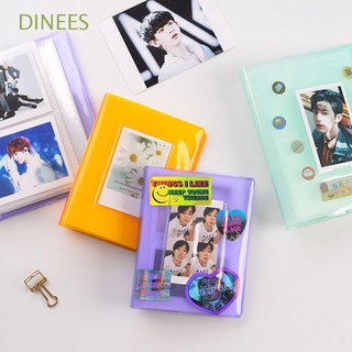 DINEES PVC Photo Album Card Bag Name Card Holder Instax Album Photography Jelly Color 64 Photos Card Stock Binders Albums Card Holder Mini Photo Album/Multicolor