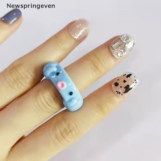 【NSE】 Resin Acrylic Rings For Women Girl Simple Animal Aesthetic Jewelry 【Newspringeven】