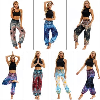 Ido12 Alta Calidad Bohemia Impresión Digital Mujeres Suelto Deportes Yoga Harén Pantalones De Playa