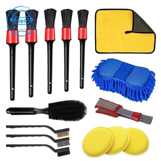 15PCS Car Detailing Cleaning Brush Set Car Wash Cleaning Brushes Auto Detailing Brushes Kit Interior Exterior Leather