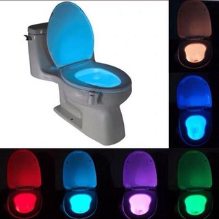 Bowl cuarto de baño inodoro noche LED 8 Color lámpara Sensor luces luz activada por movimiento