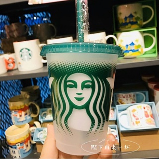 Starbucks vaso taza de paja transparente taza verde paja niños paja taza 473ml/16oz