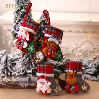 reckley para navidad fiesta decoración fiesta caramelo bolsa chimenea decoraciones de navidad navidad medias mini diy calcetines de felpa santa sacos santa, muñeco de nieve, reno, osos, niños regalos adorno colgante