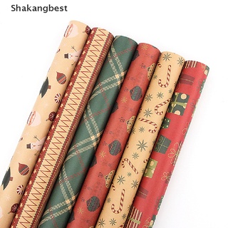 [skb] nuevo papel kraft retro de navidad papel de regalo de regalo de navidad juego de papel de regalo de regalo de navidad