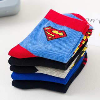 5 Pares De calcetines De algodón para niños con Motivos De superhéroes 1-3-5-8 años (5)