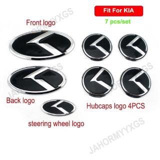 7 Unids/Set KIA K Logo Pegatina Roja/Negro Emblema Del Volante Para Center Cap Insignia De Coche Estilo