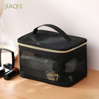 Jiaqi1 Bolsa De malla negra De gran capacidad Para viaje/Bolsa De maquillaje/productos De tocador