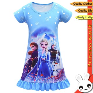 Baju Tidur Frozen 2 Elsa ropa de dormir ropa de dormir vestido de niños pijamas pijamas princesa falda ropa de hogar ropa de niños